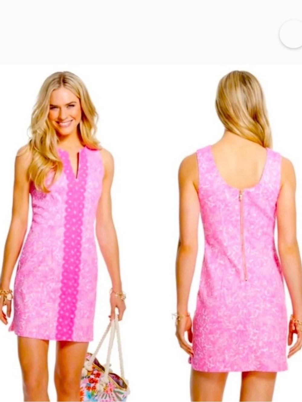 NWT Lilly Pulitzer for Target Pink Sleeveless Shift Dress w/ Scallop Panel (10)